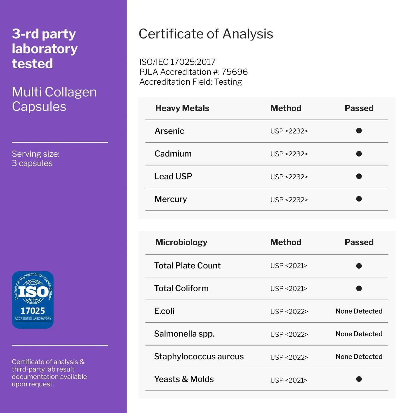 Multi Collagen Pills Collagen Supplements for Women Men Bovine Collagen 90 Pills