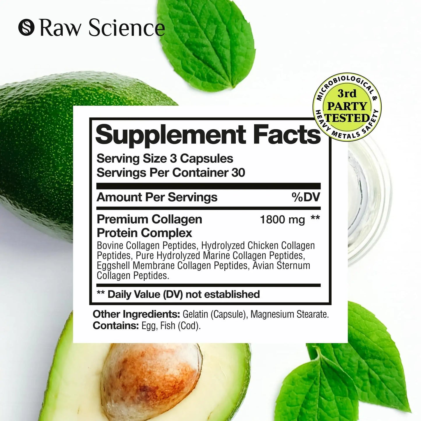 Multi Collagen Pills Collagen Supplements for Women Men Bovine Collagen 90 Pills